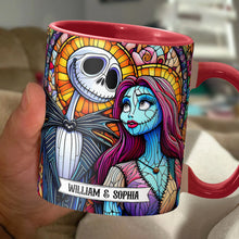Load image into Gallery viewer, Personalized Jack and Sally Accent Mug Custom Couples Gift