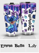 Load image into Gallery viewer, Personalized Purple Ohana Tumbler Custom Name Gift for Her