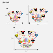 Load image into Gallery viewer, Personalized Mickey Mouse Shaped Wood Sign for Grandkids Welcome Home Decor