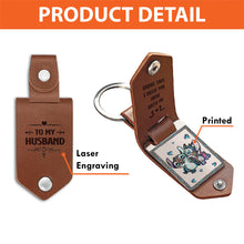 Load image into Gallery viewer, Personalized Ohana Leather Photo Keychain Gift for Couple