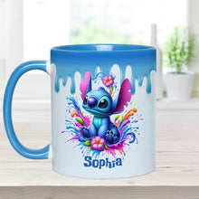 Load image into Gallery viewer, Personalized Blue Ohana Accent Mug Custom Name Gift Idea