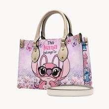 Load image into Gallery viewer, Personalized Leather Handbag with Ohana Design for Grandma - Unique Gift