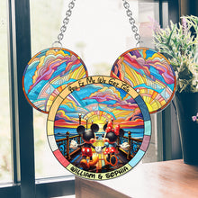 Load image into Gallery viewer, Personalized Mouse Hanging Suncatcher Ornament Custom Gift for Couples