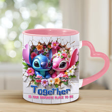 Load image into Gallery viewer, Personalized Heart Handle Mug Custom Names Couples Gift