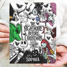 Load image into Gallery viewer, Personalized Nightmare Before Christmas Leather Journal Gift