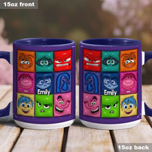 Load image into Gallery viewer, Personalized Accent Mug with Emotion Faces Custom Name Gift