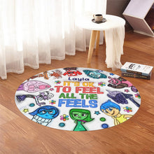 Load image into Gallery viewer, Personalized Round Rug 'It's Ok To Feel All The Feels' Unique Gift for Kids