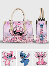 Load image into Gallery viewer, Personalized Leather Handbag with Ohana Design for Grandma - Unique Gift