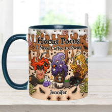 Load image into Gallery viewer, Personalized Three Witches Accent Mug for Fall Coffee Lovers