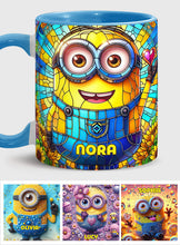 Load image into Gallery viewer, Personalized Minion Accent Mug Custom Name Gift for Kids