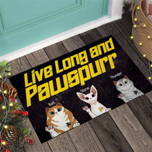 Load image into Gallery viewer, Personalized Star Trek Cat Doormat Custom Name Gift for Pet Lovers