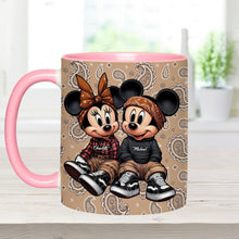 Load image into Gallery viewer, Personalized Mouse Couple Accent Mug Custom Name Gift for Anniversary