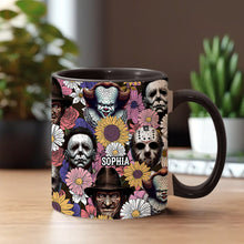 Load image into Gallery viewer, Personalized Horror Accent Mug with Custom Name for Fans