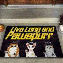 Load image into Gallery viewer, Personalized Star Trek Cat Doormat Custom Name Gift for Pet Lovers
