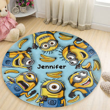 Load image into Gallery viewer, Personalized Minion Round Rug Custom Name Gift for Kids