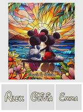 Load image into Gallery viewer, Personalized Romantic Sunset Mouse Blanket Custom Couple Gift