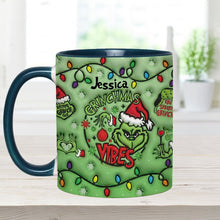 Load image into Gallery viewer, Personalized Grinchmas Vibes Accent Mug Custom Name Gift
