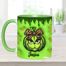 Load image into Gallery viewer, Personalized Grinch Accent Mug Custom Name Holiday Gift