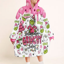 Load image into Gallery viewer, Personalized Grinchy Blanket Hoodie Custom Name Gift for Kids