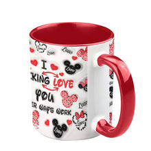 Load image into Gallery viewer, Personalized I Love You Mouse Accent Mug with Custom Names Gift