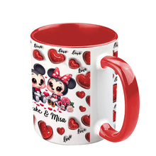 Load image into Gallery viewer, Personalized Couple Heart Mug with Custom Names for Anniversary Gift