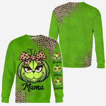 Load image into Gallery viewer, Personalized Grinchy Mama All Over Shirt Christmas Gift