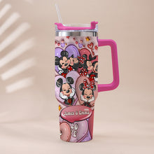 Load image into Gallery viewer, Personalized Mouse Ears Couple Tumbler with Handle for Engagement