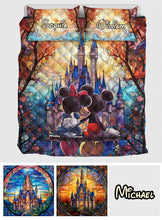 Load image into Gallery viewer, Personalized Mouse Quilt Set Custom Names Unique Gift