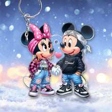 Load image into Gallery viewer, Personalized Mouse Couple Keychain Custom Name Gift for Valentine’s Day