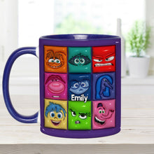 Load image into Gallery viewer, Personalized Accent Mug with Emotion Faces Custom Name Gift