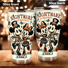 Load image into Gallery viewer, Personalized Nightmare On Main Street Tumbler Custom Name Gift