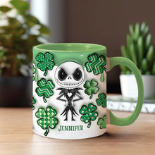 Load image into Gallery viewer, Personalized Nightmare Accent Mug with Shamrocks for Mom