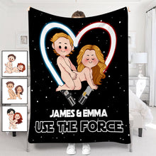 Load image into Gallery viewer, Personalized The Force Blanket Custom Name Romantic Gift