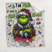 Load image into Gallery viewer, Personalized Grinch Christmas Blanket Custom Name Soft Gift