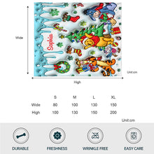 Load image into Gallery viewer, Personalized Holiday Blanket with Disney Characters Custom Name Gift for Kids