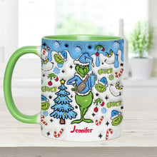 Load image into Gallery viewer, Personalized Grinch Accent Mug Custom Name Christmas Gift