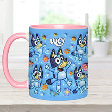 Load image into Gallery viewer, Personalized Dog Accent Mug Custom Name Unique Gift for Kids