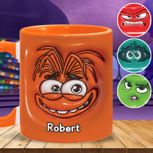 Load image into Gallery viewer, Personalized Two-Tone Accent Mug with Emotive Character - Custom Name Gift