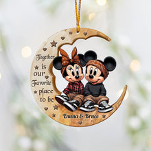 Load image into Gallery viewer, Personalized Acrylic Moon Ornament Custom Name Gift for Couples