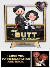 Load image into Gallery viewer, Personalized Star Wars 2 Layered Wood Sign Gift for Couples
