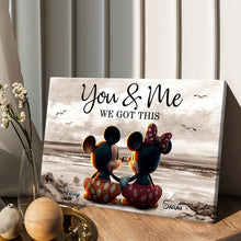 Load image into Gallery viewer, Personalized Couple Beach Scene Canvas Vintage Art Gift