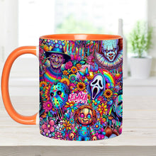 Load image into Gallery viewer, Personalized Colorful Horror Accent Mug with Custom Name - Perfect for Halloween
