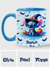 Load image into Gallery viewer, Personalized Halloween Ohana Accent Mug with Custom Name