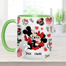 Load image into Gallery viewer, Personalized I Love You Mouse Accent Mug with Custom Names Gift