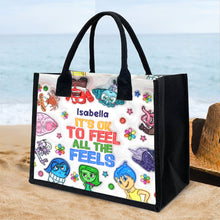 Load image into Gallery viewer, Personalized Canvas Tote Bag It's Okay To Feel All The Feels Gift for Mom/Teacher