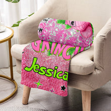 Load image into Gallery viewer, Personalized Merry Grinchmas Blanket Custom Name Christmas Gift