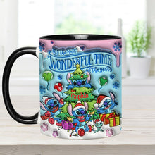 Load image into Gallery viewer, Personalized Merry Stitchmas Accent Mug Custom Name Gift for Christmas
