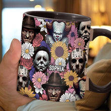 Load image into Gallery viewer, Personalized Horror Accent Mug with Custom Name for Fans