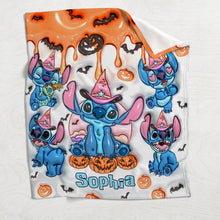 Load image into Gallery viewer, Personalized Spooky Ohana Blanket for Kids | Halloween Gift