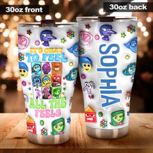 Load image into Gallery viewer, Personalized Tumbler It's Okay To Feel All The Feels Gift for Kids